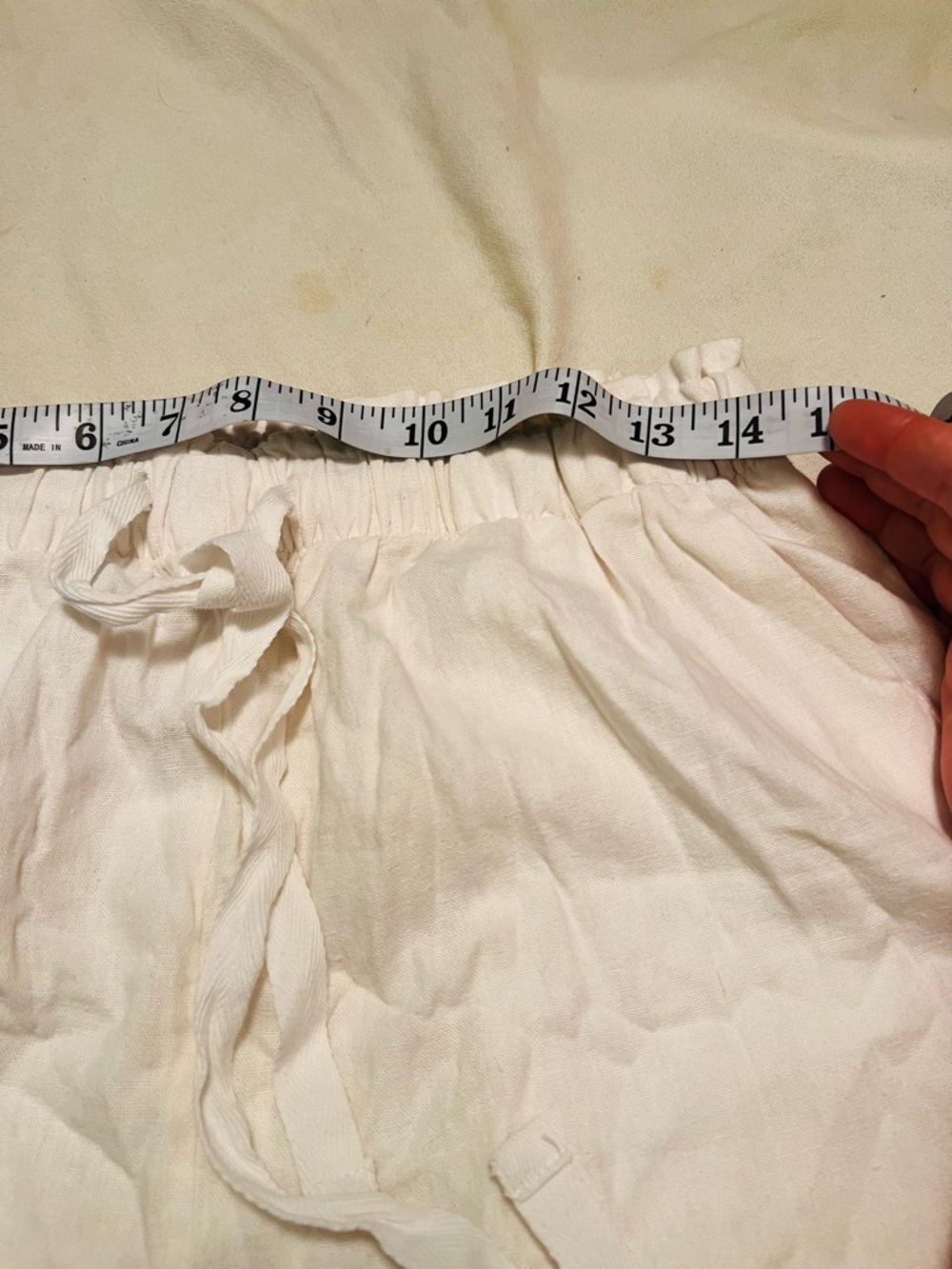 NWOT Lightweight OffWhite Drawstring Lounge Linen Blend Pants. Size Medium - Picture 8 of 13